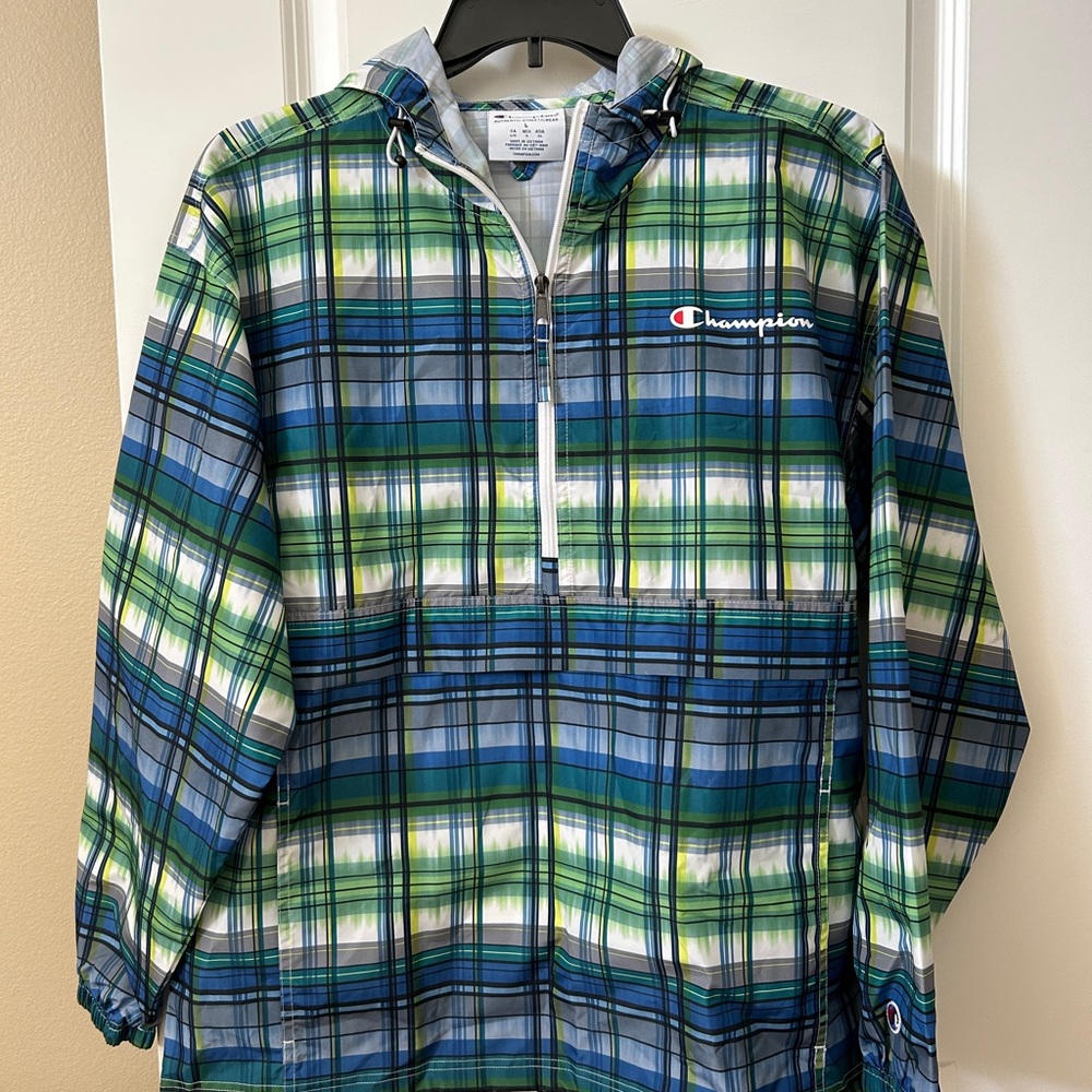 Champion Multicolor Plaid Windbreaker